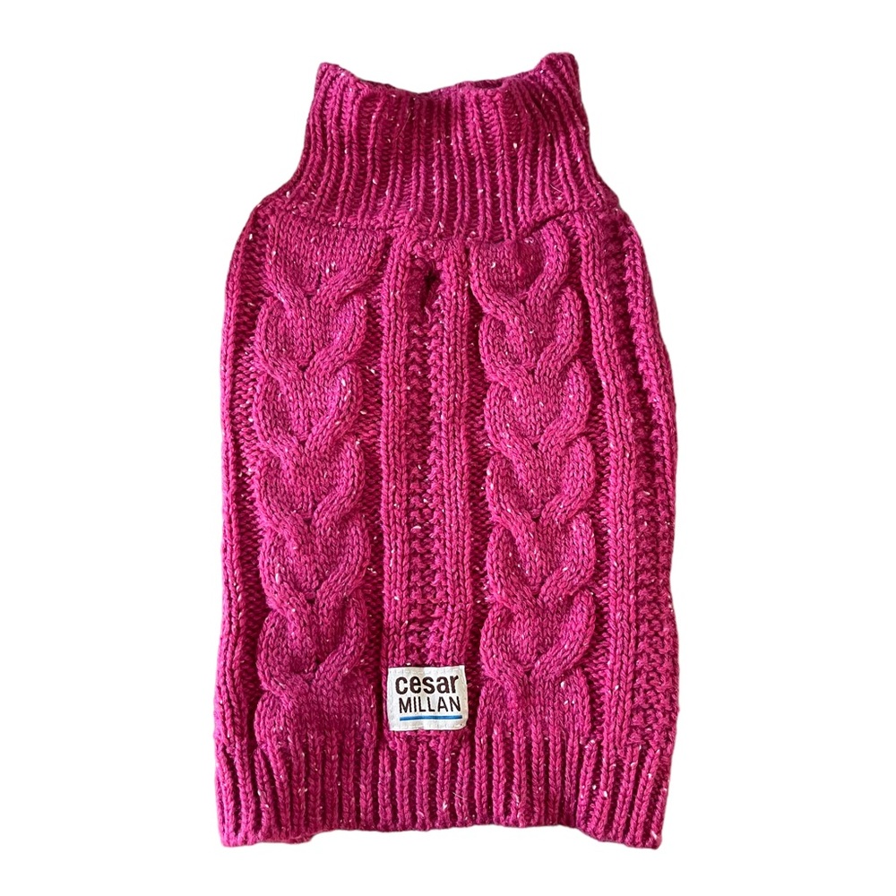 Pink Cable Knit Dog Sweater S Teacup Breeds